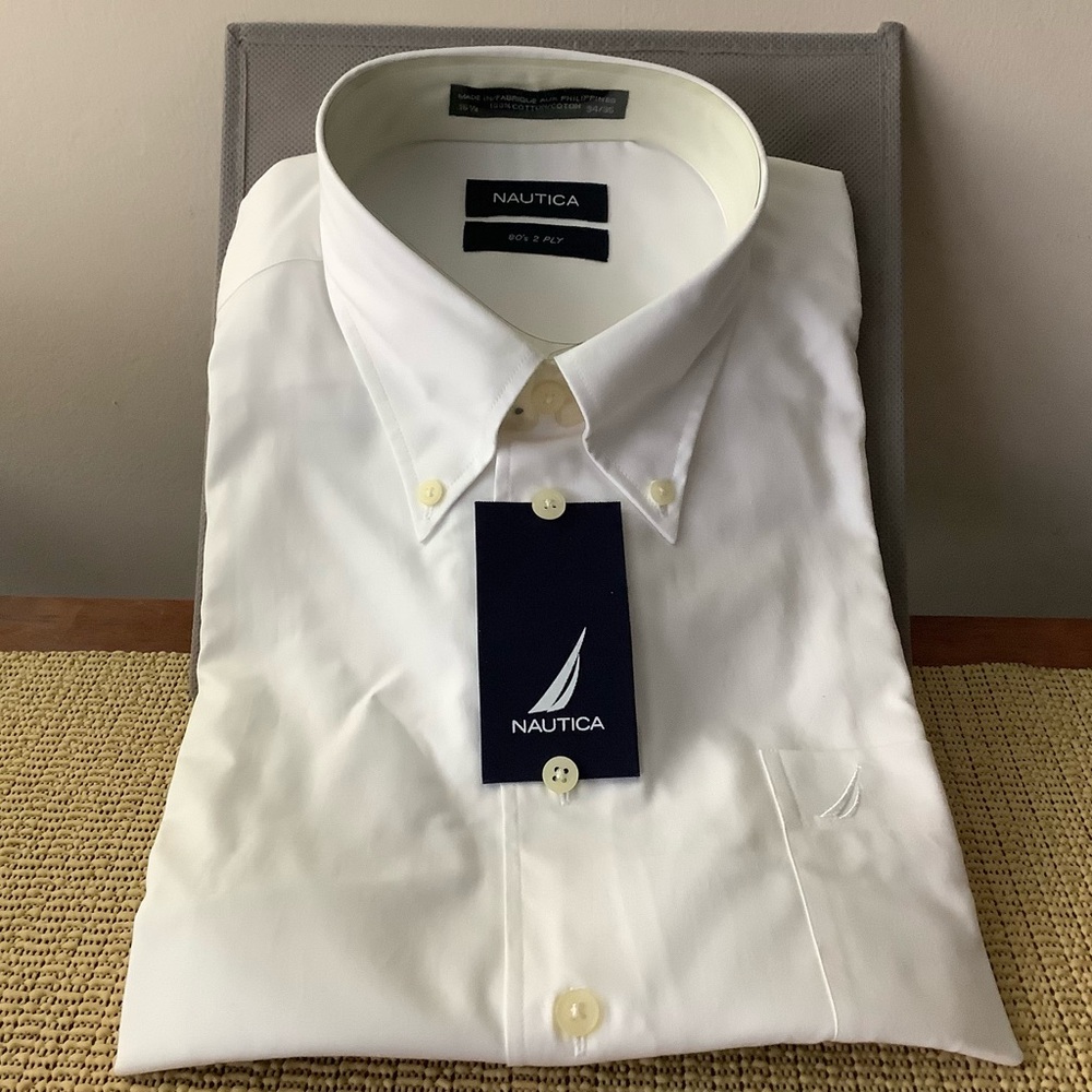 Nautica Men's Crisp White Dress Shirt